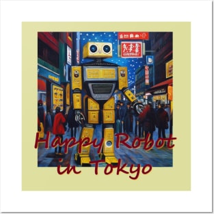 Japan Happy Robot in Tokyo by Kana Kanjin Posters and Art
